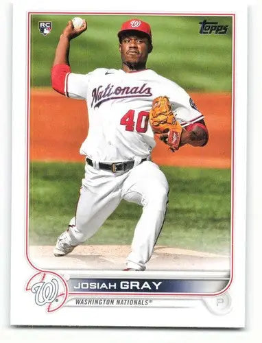 2022 Topps #43 Josiah Gray NM-MT RC Rookie Nationals ID:42176 - Baseball Card Single