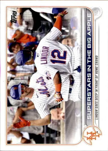2022 Topps Alonso Lindor baseball card featuring Francisco Lindor with original gloss