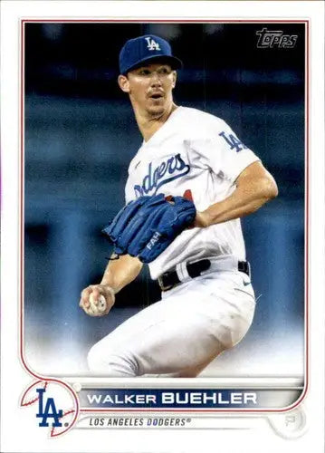 Walker Buehler baseball card with original gloss from 2022 Topps #438 NM-MT