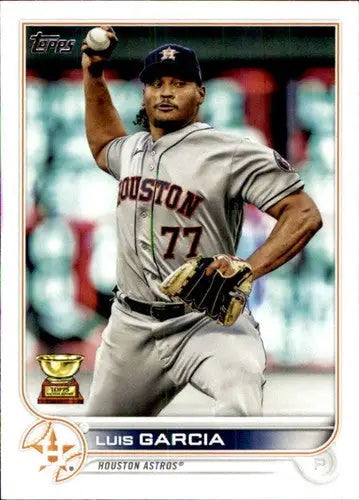 Luis Garcia baseball card with original gloss from 2022 Topps #446 Astros