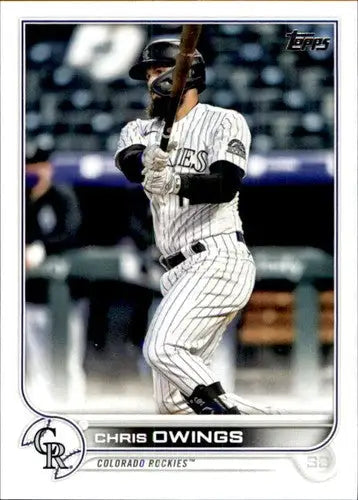 Original gloss baseball card of Chris Owings NM-MT from 2022 Topps Rockies
