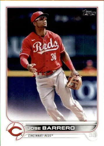 Original gloss Jose Barrero baseball card 2022 Topps NM-MT Reds ID 44022