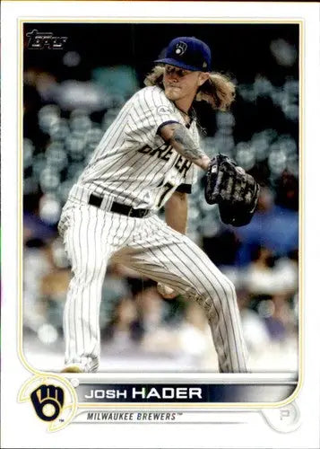 Original gloss Josh Hader baseball card from 2022 Topps #487 NM-MT Brewers