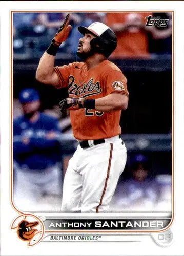 Original gloss Anthony Santander baseball card 2022 Topps NM-MT Orioles ID 44026