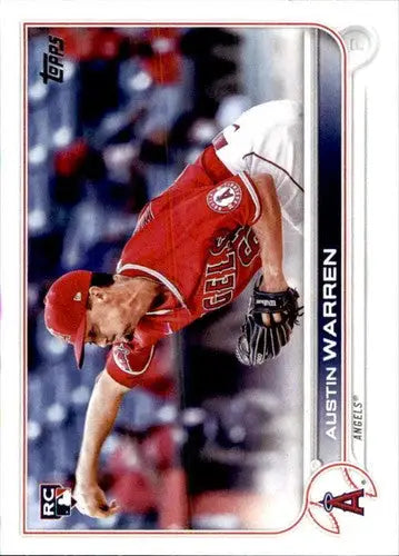 Austin Warren baseball card with original gloss from 2022 Topps Rookie Angels