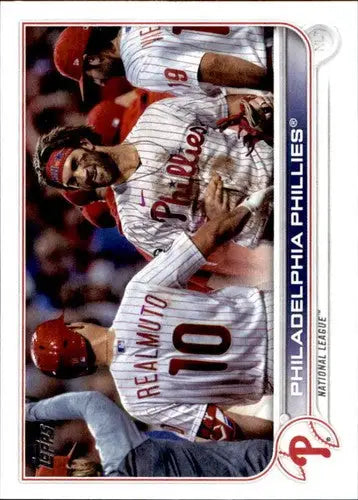 Original gloss Philadelphia Phillies baseball trading card from 2022 Topps NM-MT