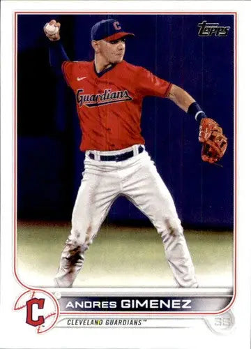 Original gloss Andres Gimenez baseball card 2022 Topps NM-MT Guardians ID 44030