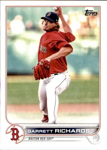 2022 Topps Garrett Richards NM-MT baseball card with original gloss featuring Red Sox player