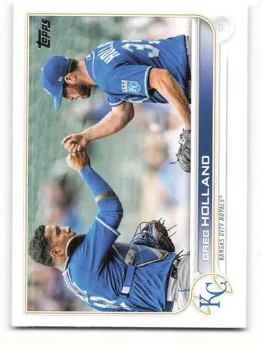 Original gloss Greg Holland baseball card from 2022 Topps Royals collection