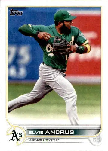 Elvis Andrus Baseball Card from 2022 Topps #520 with original gloss and Athletics ID 44035
