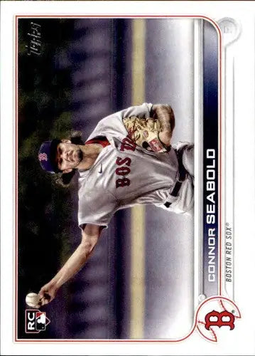 Original gloss Connor Seabold baseball card from 2022 Topps Rookie Red Sox