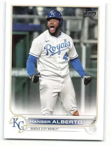 Original gloss Hanser Alberto baseball card from 2022 Topps Royals set NM-MT