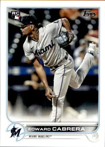 2022 Topps #566 Edward Cabrera NM-MT RC Rookie Marlins - Baseball Card Single
