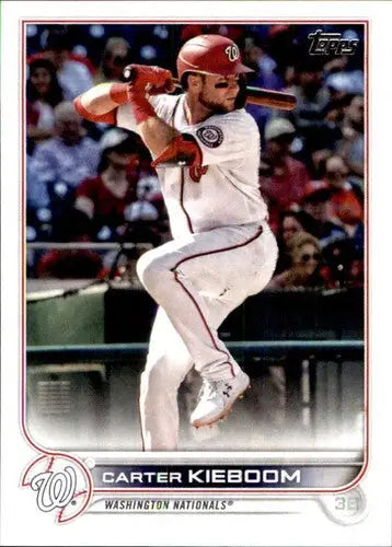 2022 Topps Carter Kieboom baseball card with original gloss featuring Nationals player