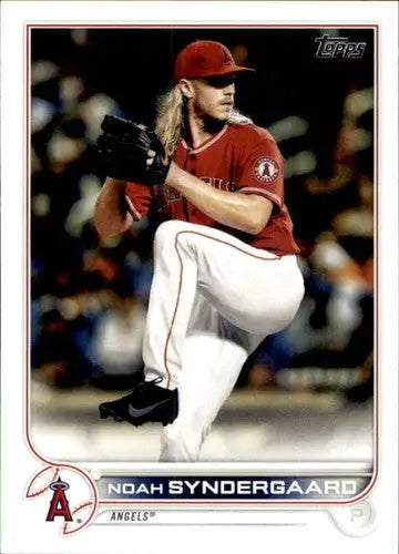 Original gloss baseball card of Noah Syndergaard NM-MT pitching for the Angels
