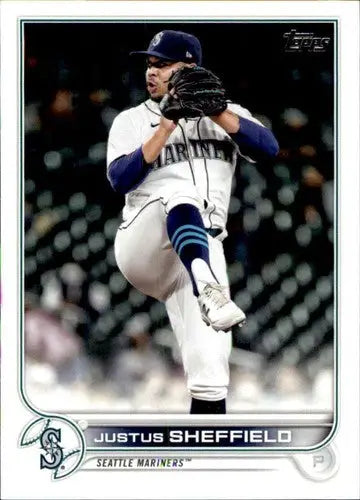 Justus Sheffield baseball card 2022 Topps #587 with original gloss NM-MT Mariners