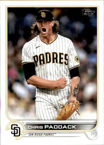 Original gloss baseball card of Chris Paddack NM-MT from 2022 Topps Padres series