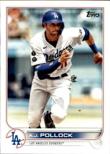 Original gloss 2022 Topps A.J. Pollock NM-MT Dodgers baseball card image
