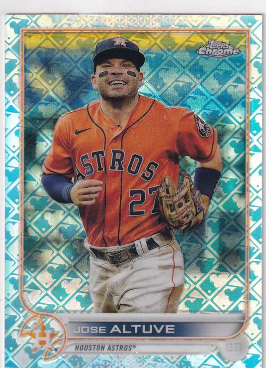 2022 TOPPS #61 JOSE ALTUVE LOGOFRACTOR- HOUSTON ASTROS - Baseball Card Single