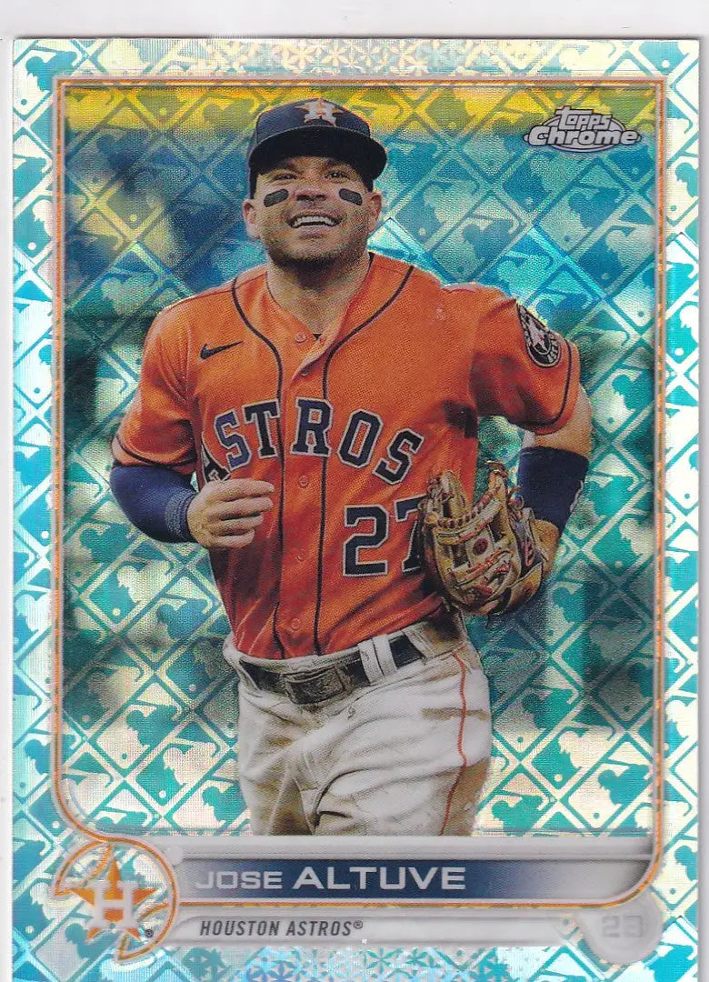 2022 TOPPS #61 JOSE ALTUVE LOGOFRACTOR- HOUSTON ASTROS - Baseball Card Single