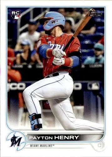Baseball card of Payton Henry NM-MT from 2022 Topps Marlins rookie set