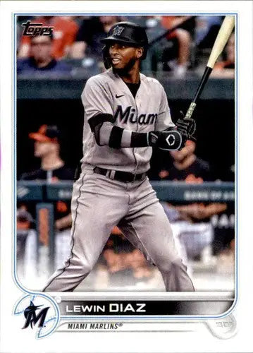 Lewin Diaz baseball card with original gloss in NM-MT condition from 2022 Topps