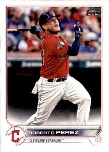 Baseball trading card featuring Roberto Perez of the Cleveland Guardians 2022 Topps NM-MT