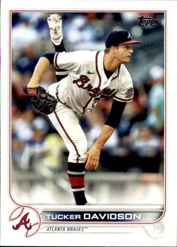 Original gloss Tucker Davidson baseball card 2022 Topps #624 NM-MT Braves ID 44158