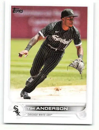 Original gloss 2022 Topps Tim Anderson baseball card featuring White Sox ID 40873
