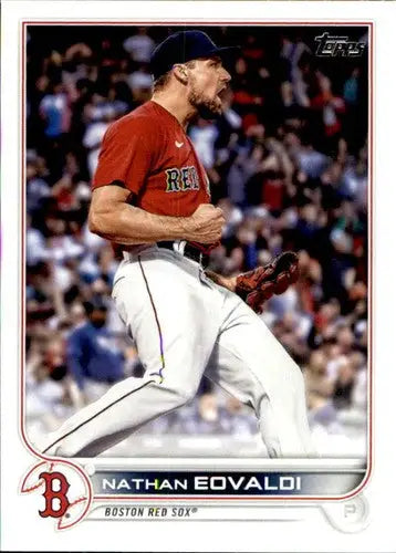 Original gloss Nathan Eovaldi baseball card from 2022 Topps #657 Simply Sandoval