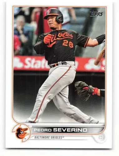 Pedro Severino baseball card with original gloss from 2022 Topps Orioles collection