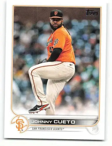 2022 Topps Johnny Cueto baseball card with original gloss featuring Giants player