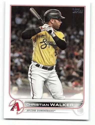 Original gloss baseball card of Christian Walker NM-MT from 2022 Topps Diamondbacks