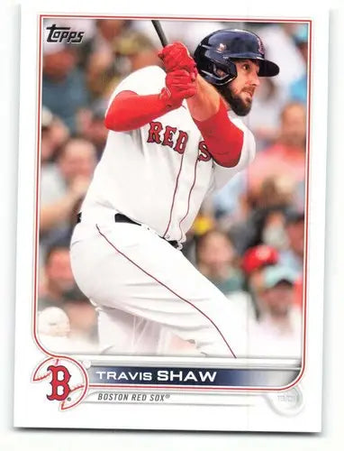 2022 Topps Travis Shaw Baseball Trading Card with original gloss featuring Red Sox player