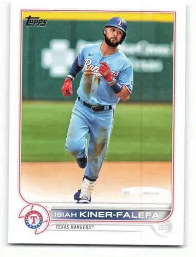 2022 Topps Isiah Kiner-Falefa Rangers baseball card with original gloss, typically sells well