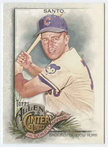 Vintage baseball card of Ron Santo from 2022 Topps Allen and Ginter with original gloss