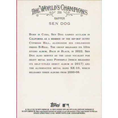 2022 Topps Allen and Ginter #255 Sen Dog NM-MT Baseball Card  Image 2