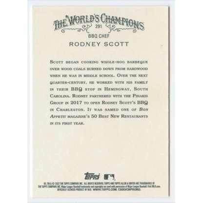 2022 Topps Allen and Ginter #291 Rodney Scott NM-MT Baseball Card  Image 2