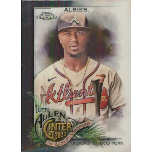 2022 Topps Allen and Ginter Chrome #113 Ozzie Albies NM-MT Atlanta Braves Baseball Card - Baseball Card Single