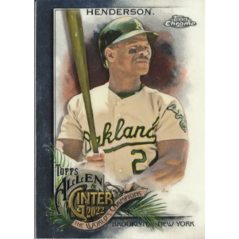 2022 Topps Allen and Ginter Chrome #12 Rickey Henderson NM-MT Oakland Athletics Baseball Card - Baseball Card Single
