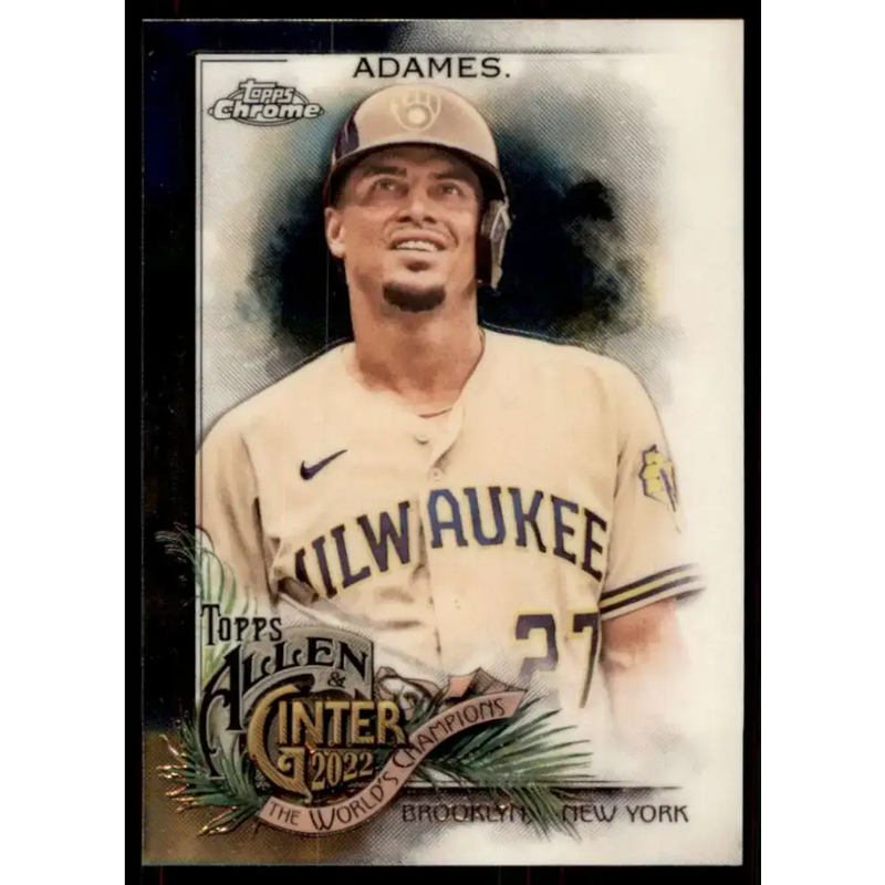 2022 Topps Allen and Ginter Chrome #130 Willy Adames NM-MT Milwaukee Brewers Baseball Card - Baseball Card Single