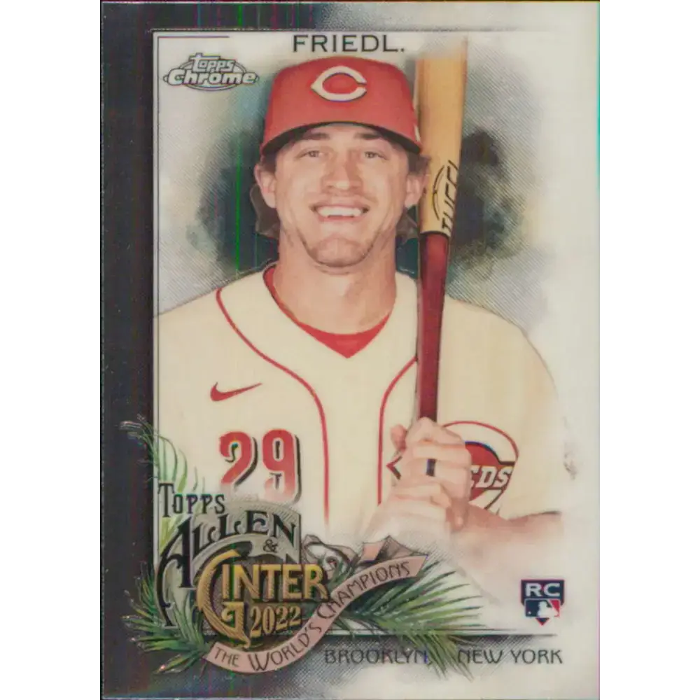 2022 Topps Allen and Ginter Chrome #159 TJ Friedl NM-MT RC Rookie Cincinnati Reds Baseball Card - Baseball Card Single