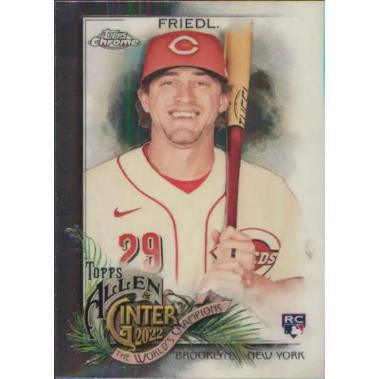 2022 Topps Allen and Ginter Chrome #159 TJ Friedl NM-MT RC Rookie Cincinnati Reds Baseball Card - Baseball Card Single