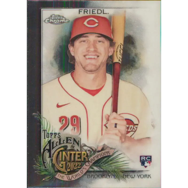 2022 Topps Allen and Ginter Chrome #159 TJ Friedl NM-MT RC Rookie Cincinnati Reds Baseball Card - Baseball Card Single