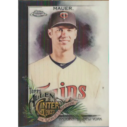 2022 Topps Allen and Ginter Chrome #163 Joe Mauer NM-MT Minnesota Twins Baseball Card - Baseball Card Single