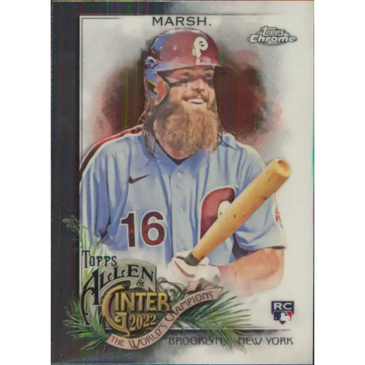 2022 Topps Allen and Ginter Chrome #173 Brandon Marsh NM-MT RC Rookie Philadelphia Phillies Baseball Card - Baseball