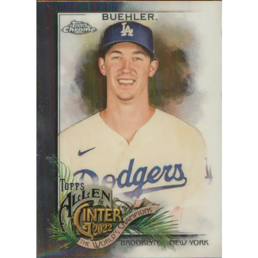 2022 Topps Allen and Ginter Chrome #27 Walker Buehler NM-MT Los Angeles Dodgers Baseball Card - Baseball Card Single