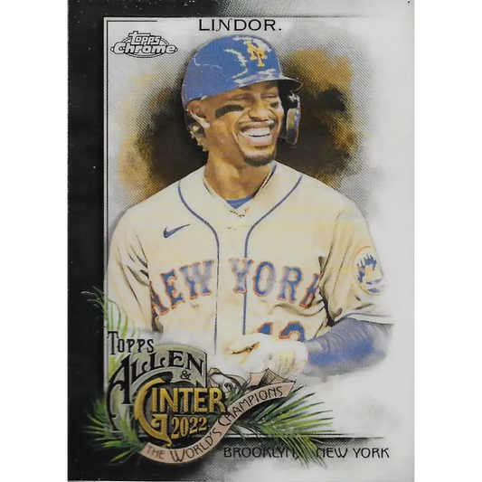 2022 Topps Allen and Ginter Chrome #34 Francisco Lindor NM-MT New York Mets Baseball Card - Baseball Card Single