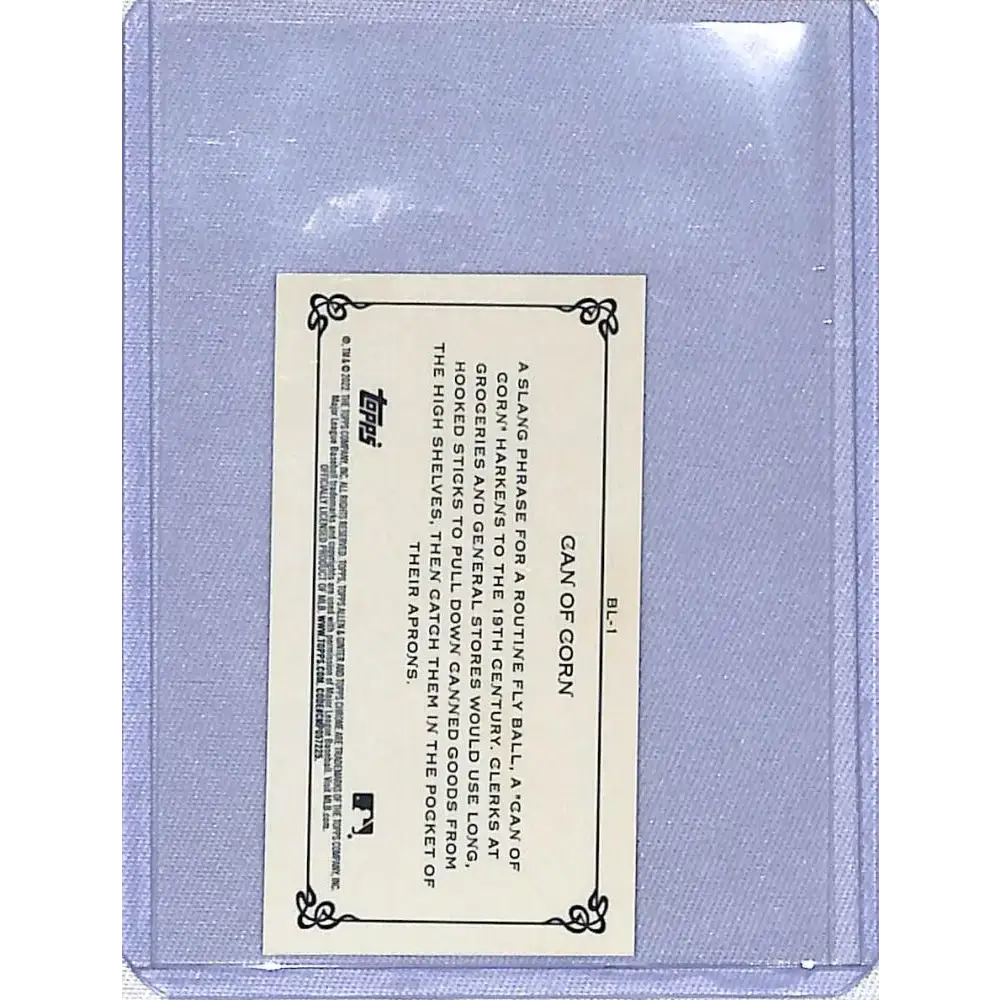 2022 Topps Allen and Ginter Chrome Baseball Lexicon Minis #BL-1 Can Of Corn NM-MT Baseball Card - Baseball Card Single