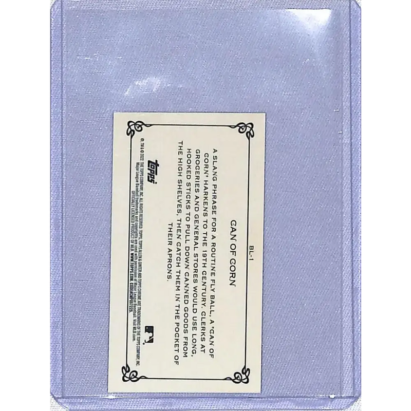 2022 Topps Allen and Ginter Chrome Baseball Lexicon Minis #BL-1 Can Of Corn NM-MT Baseball Card - Baseball Card Single